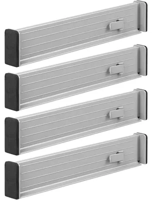 Produktbild von mDesign Schubladentrenner Ordnungssystem Organizer 4er-Set Kunststoff Hellgrau
