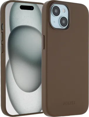 Zdjęcie produktu dla Accezz MagSafe Leather Backcover voor de Apple iPhone 15 - Coffee Brown