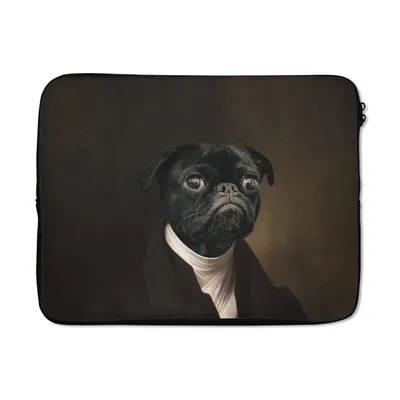 Produktbild von MuchoWow® Laptop Hülle 17 Zoll Laptoptasche Malerei - Hund - Alte Meister - Zipper - Schutzabdeckung