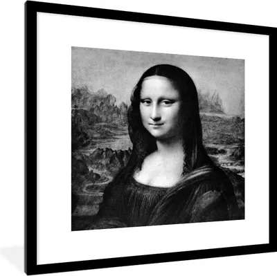 Produktbild von MuchoWow® MuchoWow® Gerahmtes Poster Mona Lisa - Leonardo da Vinci 40x40 cm - Poster mit zchwarzem Bilderrahmen - Poster - Plakat im Rahmen