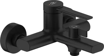 Produktbild von PINAR Schwarze Wand-Badewannenarmatur