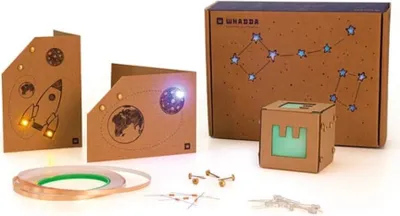 Produktbild von Whadda Tape-o-Tronics Bastelbox, kreative DIY-Projekte mit Karton und LEDs, Löten ist optional,