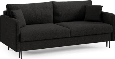 Zdjęcie produktu dla LIKMA Rozkładana Kanapa Mara Czarna 209x93x92 cm z Funkcją Spania, Pojemnikiem na Pościel, Sofa w Tkaninie Lambi 13