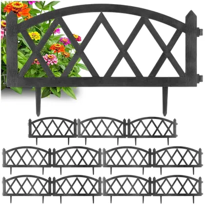 Produktbild von Vilde | Beeteinfassung - 12er Set - 57x25 cm - Witterungsbeständig - Kunststoff - Gartenzaun Grau