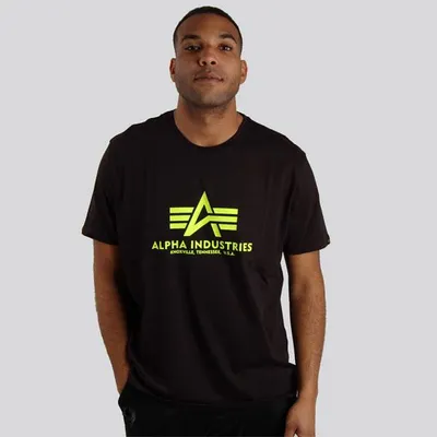 Produktbild von ALPHA INDUSTRIES BASIC Herren T-Shirt CAMO T NEON T REFLECTIVE FOIL T PRINT T, Größe:XL, Alpha Industries Farben:478 Black/Neon Yellow