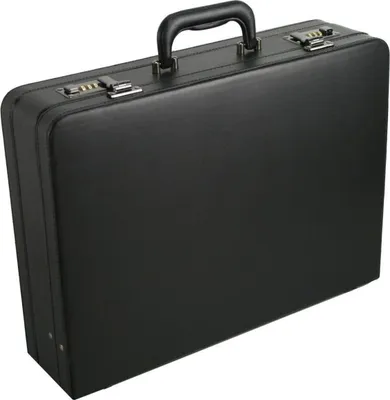 Produktbild von Extra große Aktenkoffer 46 cm Schreibplatte Erweiterbar Schwarz D & N – Bowatex
