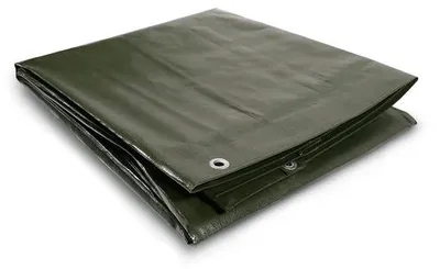 Immagine prodotto di Telo protettivo impermeabile Unyqoos® 4x6 m – verde oliva, rivestito in PE, 210 g/m², con occhielli in metallo zincato