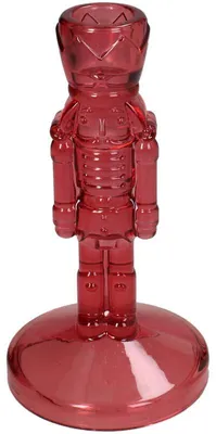 Imagen del producto de Soporte para velas con forma de rompecabezas - Color rojo - 8,5 x 8,5 x 16 cm
