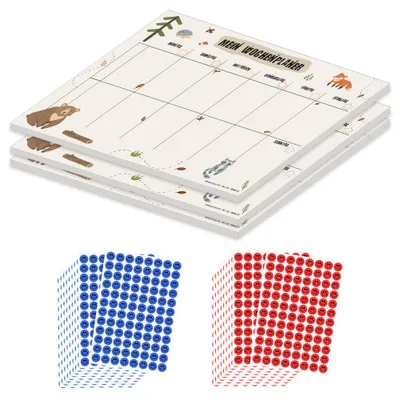 Produktbild von PRICARO Wochenplaner, "Wald", magnetisch, A4, 25 Blatt, 3 Stück