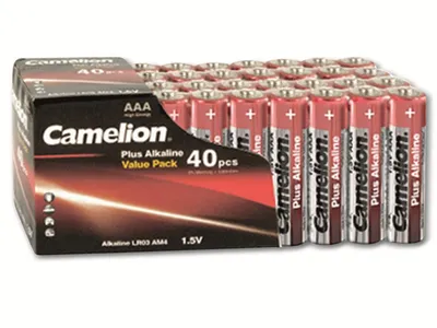 Immagine prodotto di Micropile CAMELION Pus Alcaline 1,5 V, LR03 tipo AAA, blister da 40 pezzi