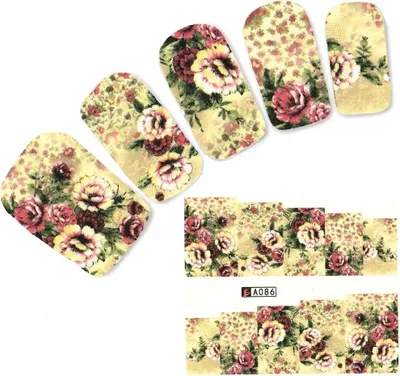 Produktbild von Tattoo Nail Blumen Blätter Aufkleber Nagel Sticker