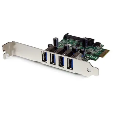 Obrázek produktu pro StarTech.com PEXUSB3S4V, PCIe, USB 3.2 Gen 1 (3.1 Gen 1), PCIe 2.0, CE, FCC, NEC uPD720201, 5 Gbit/s