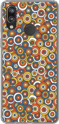 Produktbild von MuchoWow® Handyhülle Schutzhülle Hülle für Telefoonhoesje Huawei P20 Lite (2020) Muster - Retro - Kreis Silikon Softcase Handy Hülle - Kartenhalter