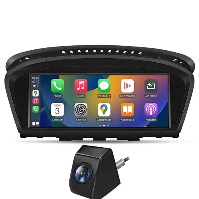 Image de Écran multimédia Junsun avec caméra de recul HD spéciale pour BMW Série 3 E90 E91 E92 et Série 5 E60 E61 E63 E64 2004–2008 CCC iDrive CarPlay Android