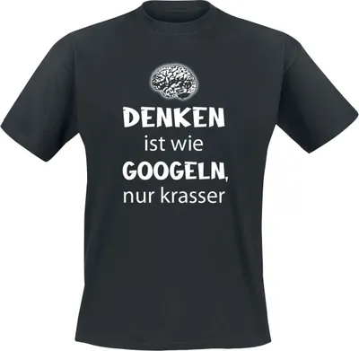 Produktbild von Sprüche T-Shirt Herren Denken ist wie googeln, nur krasser schwarz 3XL