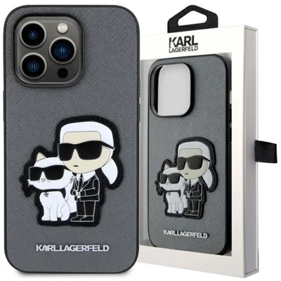 Produktbild von Etui Karl Lagerfeld Klhcp14Lsankcpg Na Iphone 14 Pro Hardcase - Srebrne Saffiano Karl&Choupette