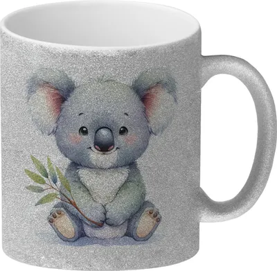 Produktbild von Sitzender Koala Glitzer-Kaffeebecher