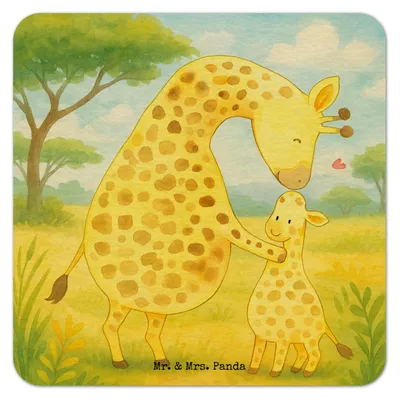 Produktbild von Mr. & Mrs. Panda Tischuntersetzer Giraffe Kind Design 25er Set - Weiß - Geschenk, Lieblingsmensch, Tochter, Afrika, Bierdeckel, Mama, Sohn, Bierfilzl, bieruntersetzer