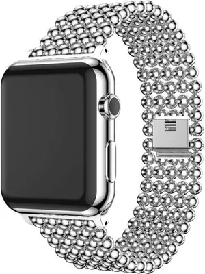 Produktbild von Strap-it Apple Watch 8 Stahlperlenarmband (Silber)