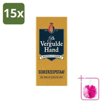 Obrázok produktu pre 15 kusov mydla na holenie De Vergulde Hand – 75 g – balenie s výhodnou cenou – 15 kusov