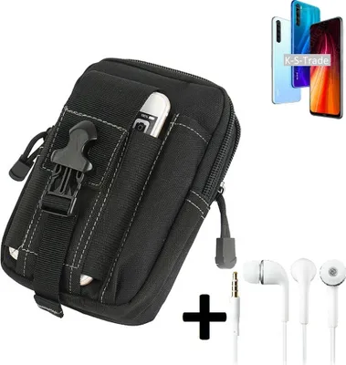 Produktbild von K-S-Trade Gürteltache + Kopfhörer kompatibel mit Xiaomi Redmi Note 8 2021 Gürtel Tasche Holster Schutz Hülle Handy Hülle  schwarz inkl.