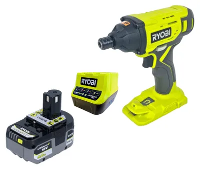 Immagine prodotto di Avvitatore a impatto a batteria RYOBI R18ID2-0, 18 V, 200 Nm, 1/4" + 1 batteria da 5,0 Ah + caricabatterie