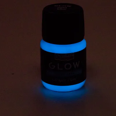 Produktbild von PENTART Leuchte im Dunkeln Acrylfarbe Glow in the dark hellblau 30 ml