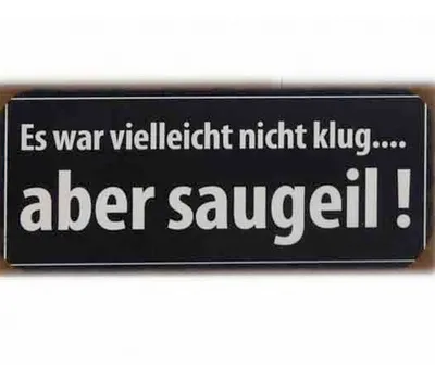 Produktbild von Blechschild Es war vielleicht nicht klug ... aber saugeil! - Vintage Wandschild
