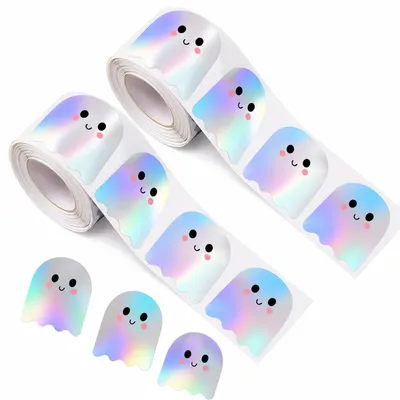Zdjęcie produktu dla Zestaw 2 rolek naklejek z motywem Halloween – 1000 sztuk