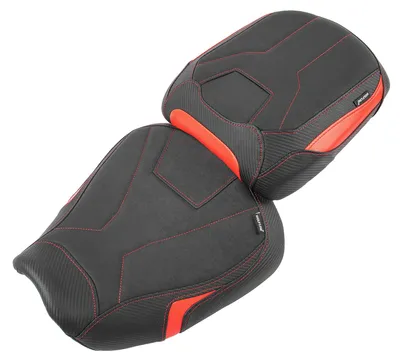 Imagen del producto de Cojines para asiento, diseño doble (delantero y trasero), fácil instalación, color rojo