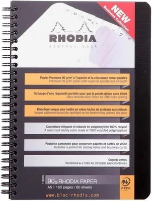 Obrázok produktu pre Rhodia adresár Rhodia Spir A5 80 listov