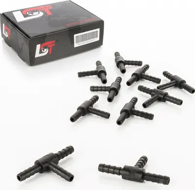 Produktbild von 10x Verbinder T-Stück Tropfbewässerung PE-Rohr schwarz System 6x6x6 mm