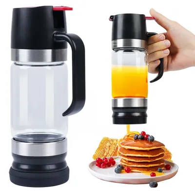 Honigspender ohne Tropfen, 11 oz, Borosilikatglas, schwarz