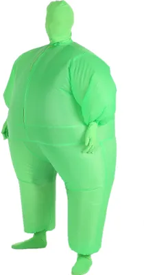 Produktbild von Decdeal Funny Adult Size Aufblasbares Ganzkoerperkostuem Anzug Luftgeblaese betrieben Blow Up Kostuem Halloween Sports Party Fett Aufblasbares Overall Kostuem