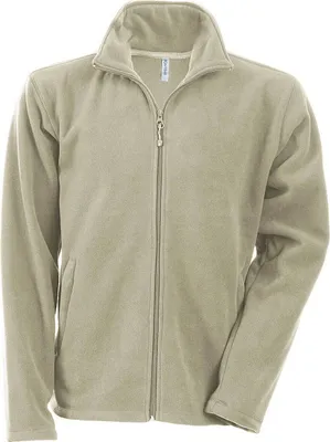 Produktbild von Kariban Herren Fleece Jacke Micro Fleecejacke Winterjacke Windjacke, Größe:4XL, Farbe:Beige