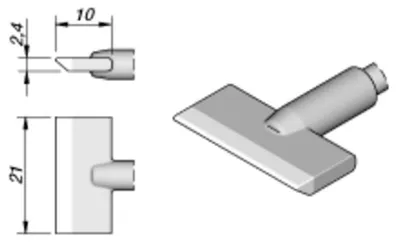 Obrázok produktu pre JBC spájkovací hrot série C245 tvar čepele, C245913/21,0 mm, uhlový C245913