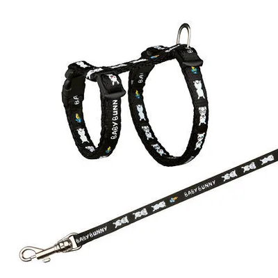 Obrázek produktu pro Trixie Postroj s vodítkem pro králíka, motiv BABY BUNNY 20-33 cm/8 mm, 1,25m