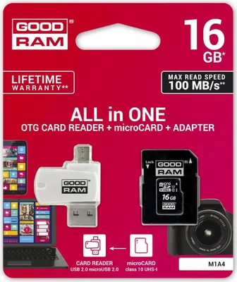 Produktbild von Goodram M1A4-0160R12 Speicherkarte 16 GB MicroSDHC Klasse 10 UHS-I