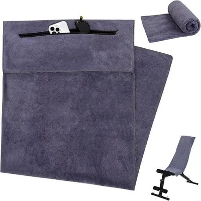 Produktbild von Famanu Fitnesshandtuch mit integrierter Tasche - schnelltrocknend, antibakteriell, leicht