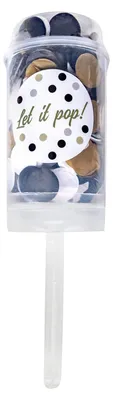 Party Popper Push Pop aus Papier, weiß/schwarz/beige