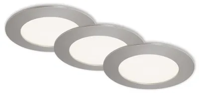 Immagine prodotto di Lampada da incasso LED Set da 3 4000K IP44 8W plastica argento Briloner