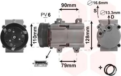Produktbild von VAN WEZEL 1800K284 FS10 Klimaanlage Klimakompressor PAG 46 R134a für FORD GALAXY (WGR) TRANSIT Bus (FD, FB, FS, FZ, FC) TRANSIT Kasten (FA)