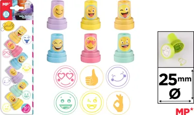 Immagine prodotto di Timbri "Sorriso" e "Zampette" per bambini, 6 pezzi