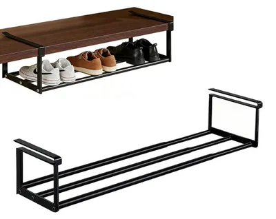 Immagine prodotto di Organizzatore per scarpe da appendere, espandibile, regolabile da 40 a 70 cm, colore nero