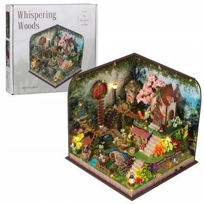 Immagine prodotto di Askato, casa delle fiabe in miniatura, con luci e musica, 146 pezzi