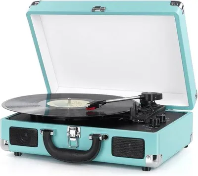 Productafbeelding van DIGITNOW M417 - Vinyl Platenspeler - Ingebouwde Speakers - Vinyl naar MP3 USB - Retro Blauw