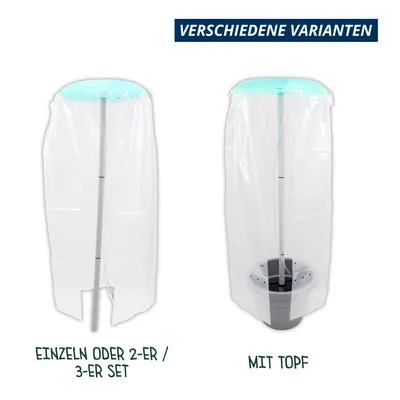 Produktbild von KHW-Tomatenhut inklusiv Stab und Schutzfolien. Anzuchthilfe für Tomaten- und Paprikapflanzen aus hochwertigem Kunststoff.  Lieferung als 2er Set.
