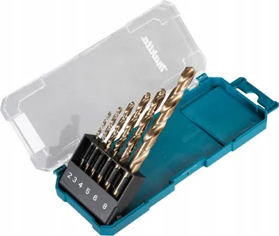 Zdjęcie produktu dla Zestaw Wierteł Hss-Co, 6 Szt. 2,0 / 3,0 / 4,0 / 5,0 / 6,0 / 8,0 Mm Makita