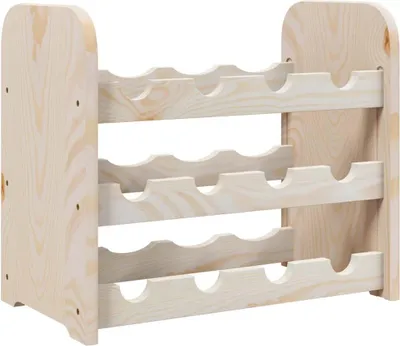 Obrázek produktu pro vidaXL Stojan na víno 43x25x37 cm z masivního borovicového dřeva