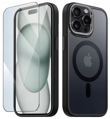 Produktbild von Mattes Magsafe-Hülle für das iPhone 15 Pro + 9H-Displayschutzfolie